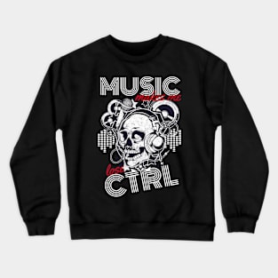 Music Lover Dj Headphones Skull Musician Crewneck Sweatshirt